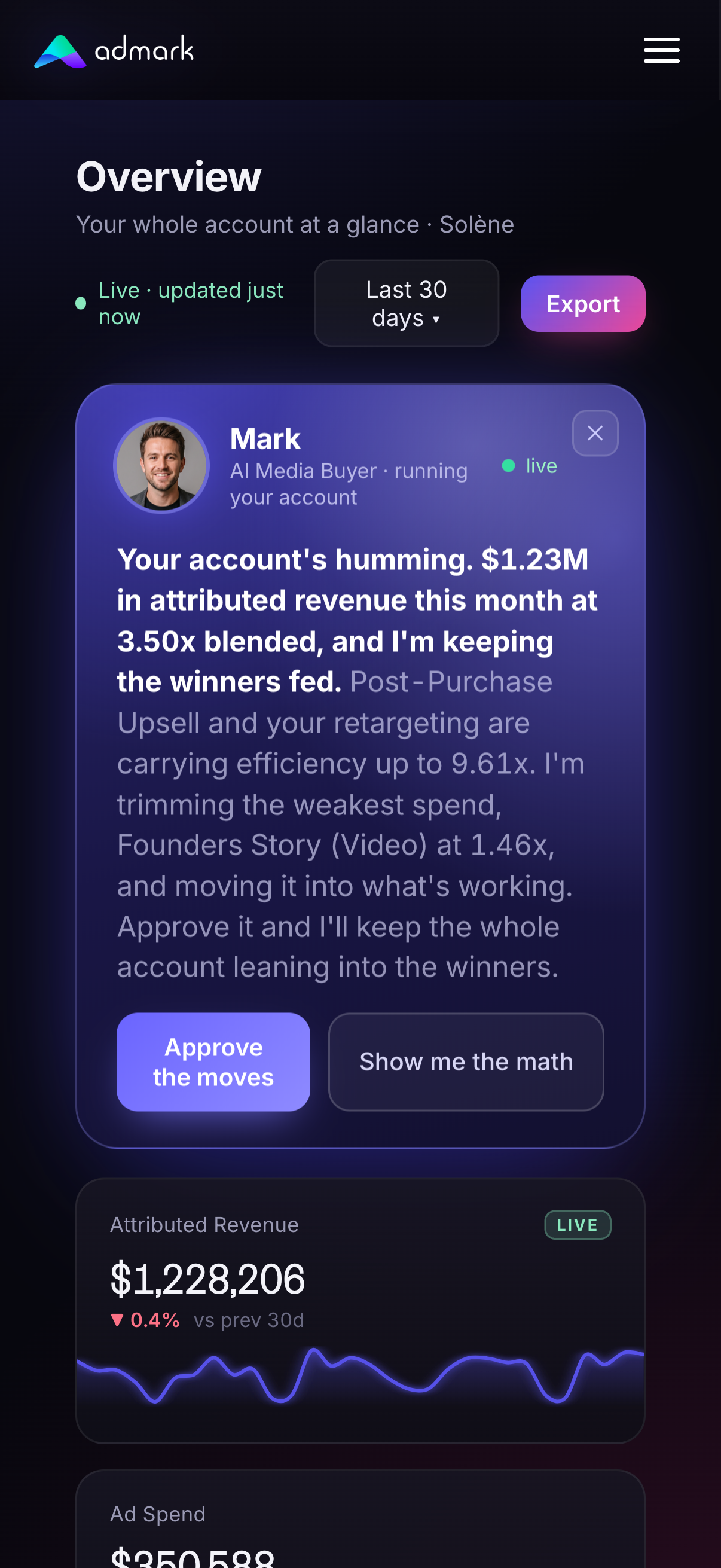 Admark on mobile